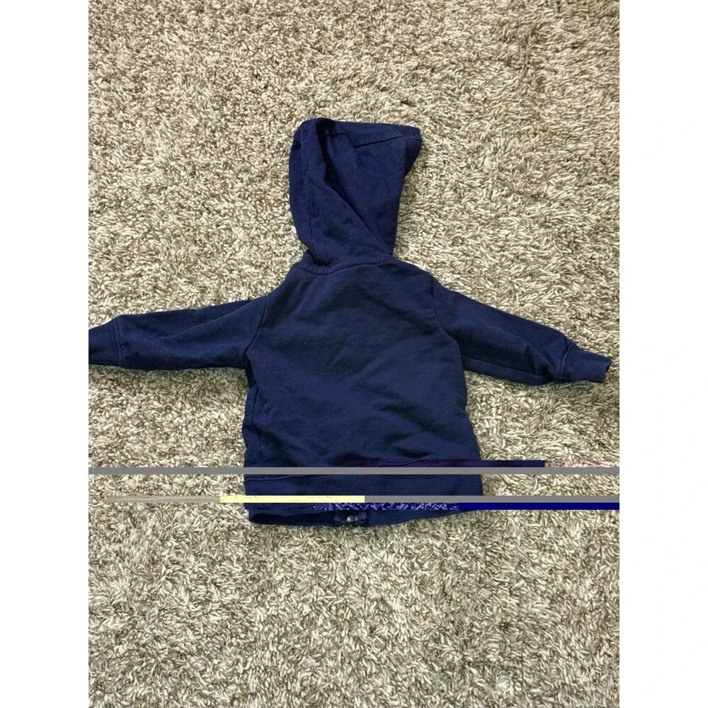 Just One You by Carter's Baby Boy 3M Navy Blue Zip Up Hoodie Palm Tree Embroider